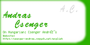 andras csenger business card